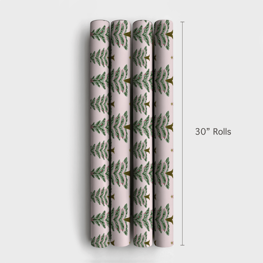 Blush Tinsel Tree - Wrapping Paper - Aspen & Arlo