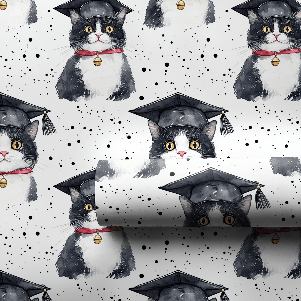 Domestic Shorthair Graduate - Wrapping Paper - Aspen & Arlo