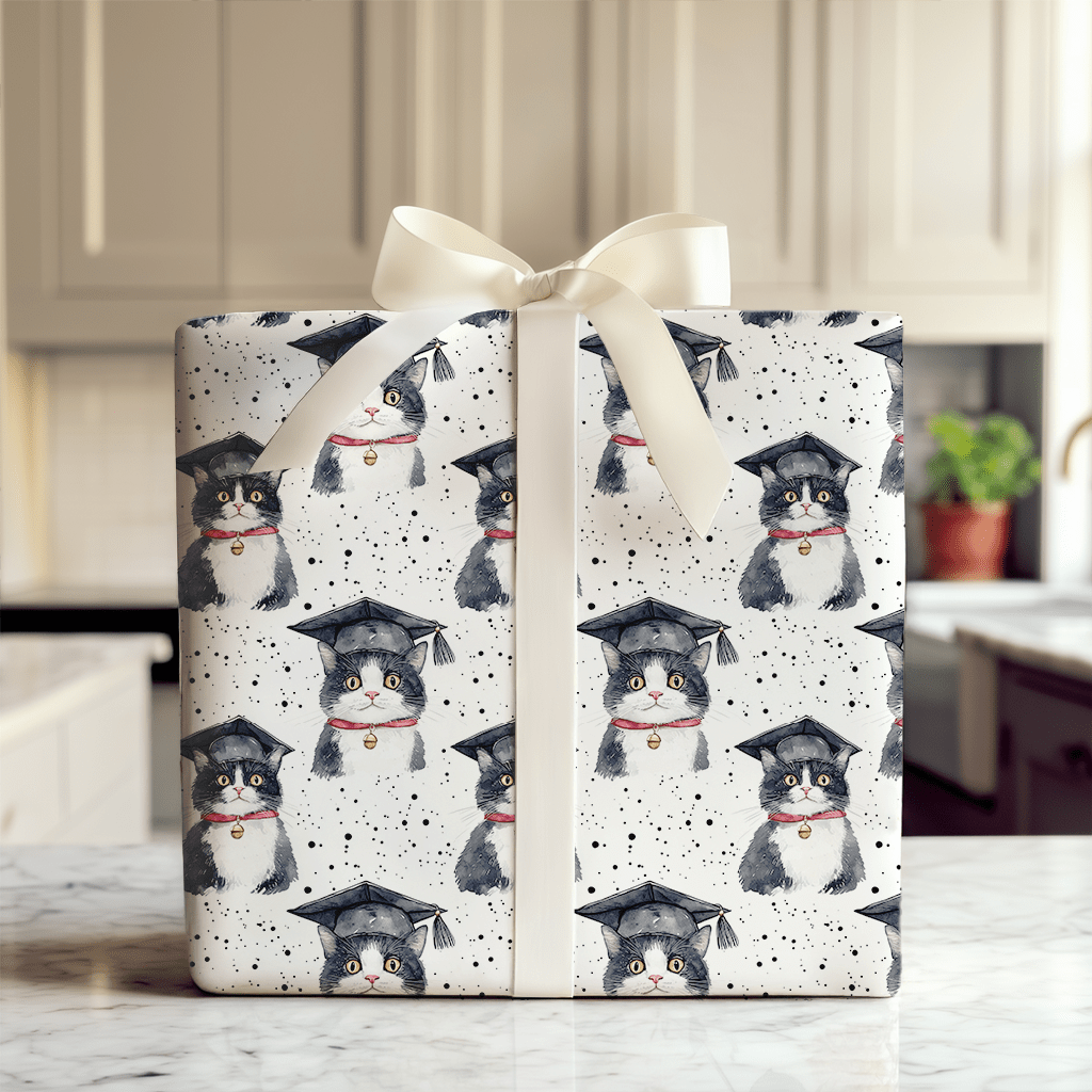 Domestic Shorthair Graduate - Wrapping Paper - Aspen & Arlo