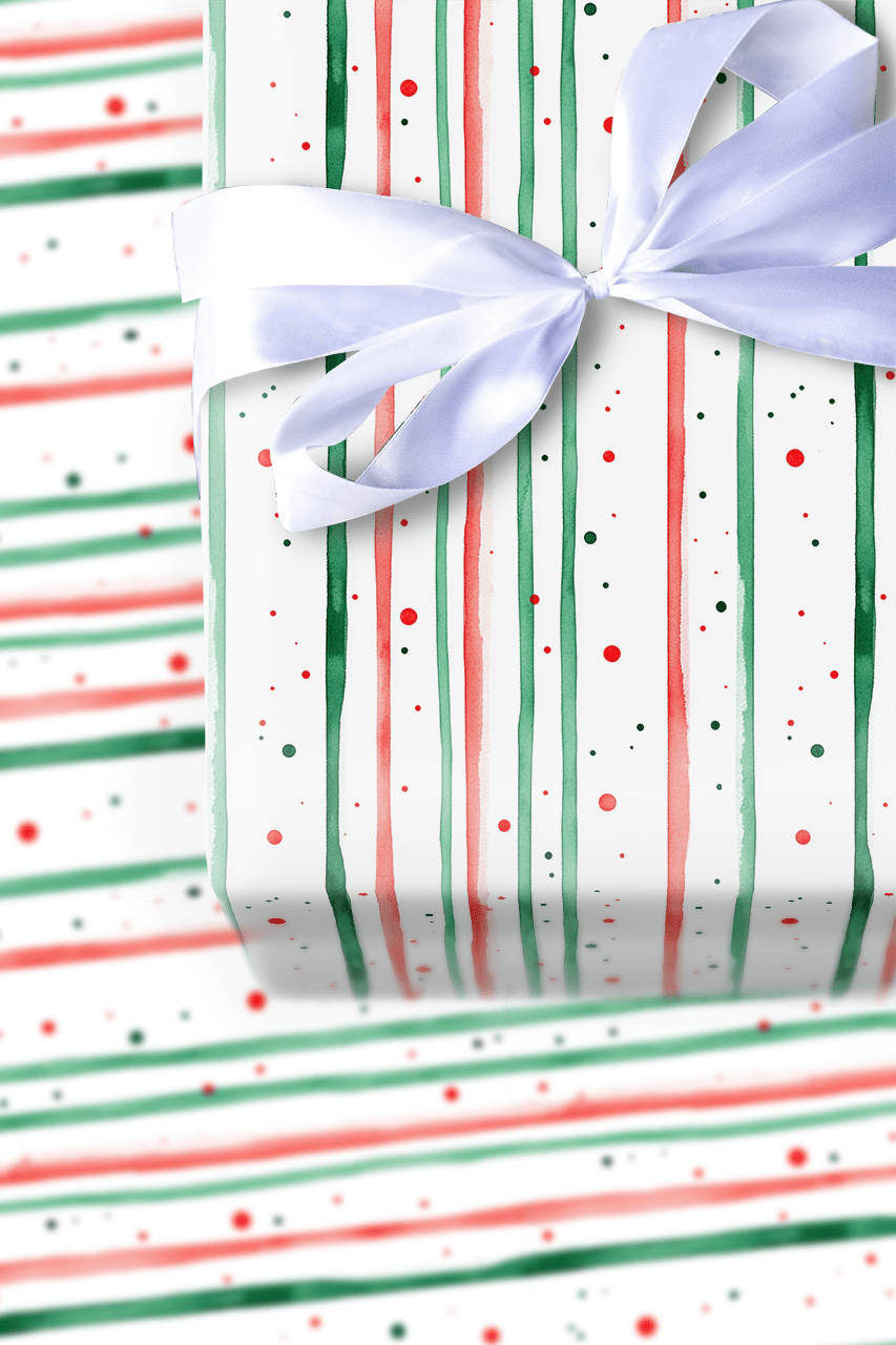 Stripe for December - Wrapping Paper - Aspen & Arlo