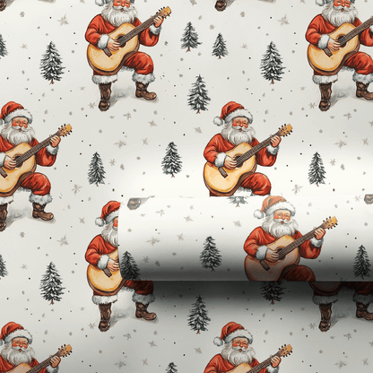 Six String Santa - Wrapping Paper - Aspen & Arlo