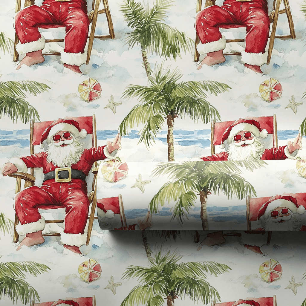 Santa's Surf - Wrapping Paper - Aspen & Arlo