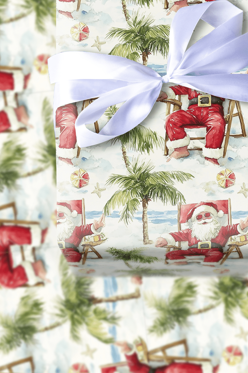 Santa's Surf - Wrapping Paper - Aspen & Arlo