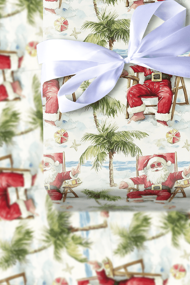 Santa's Surf - Wrapping Paper - Aspen & Arlo