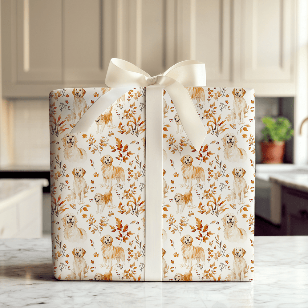 Fall with the Goldens - Wrapping Paper - Aspen & Arlo