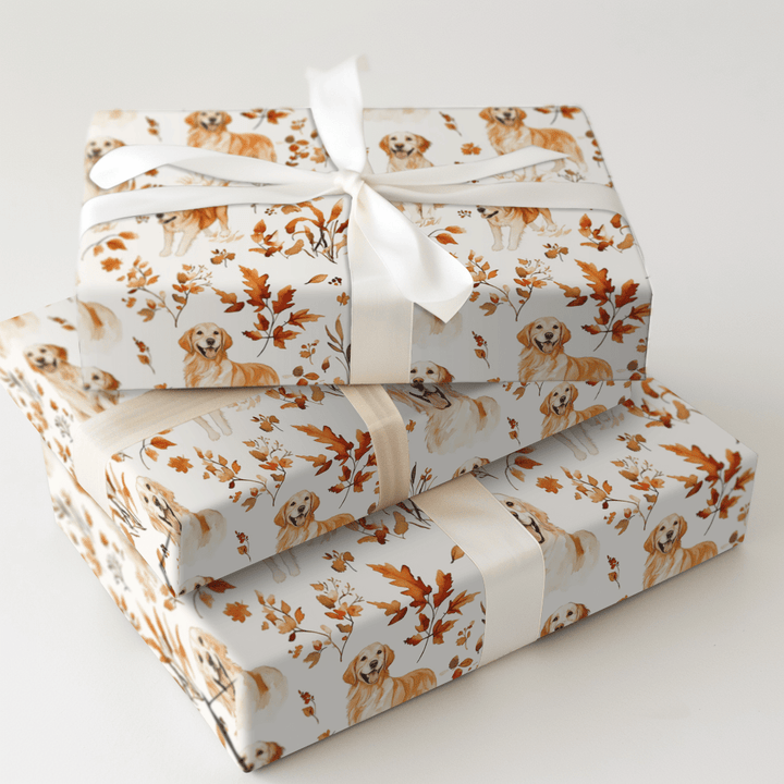 Fall with the Goldens - Wrapping Paper - Aspen & Arlo
