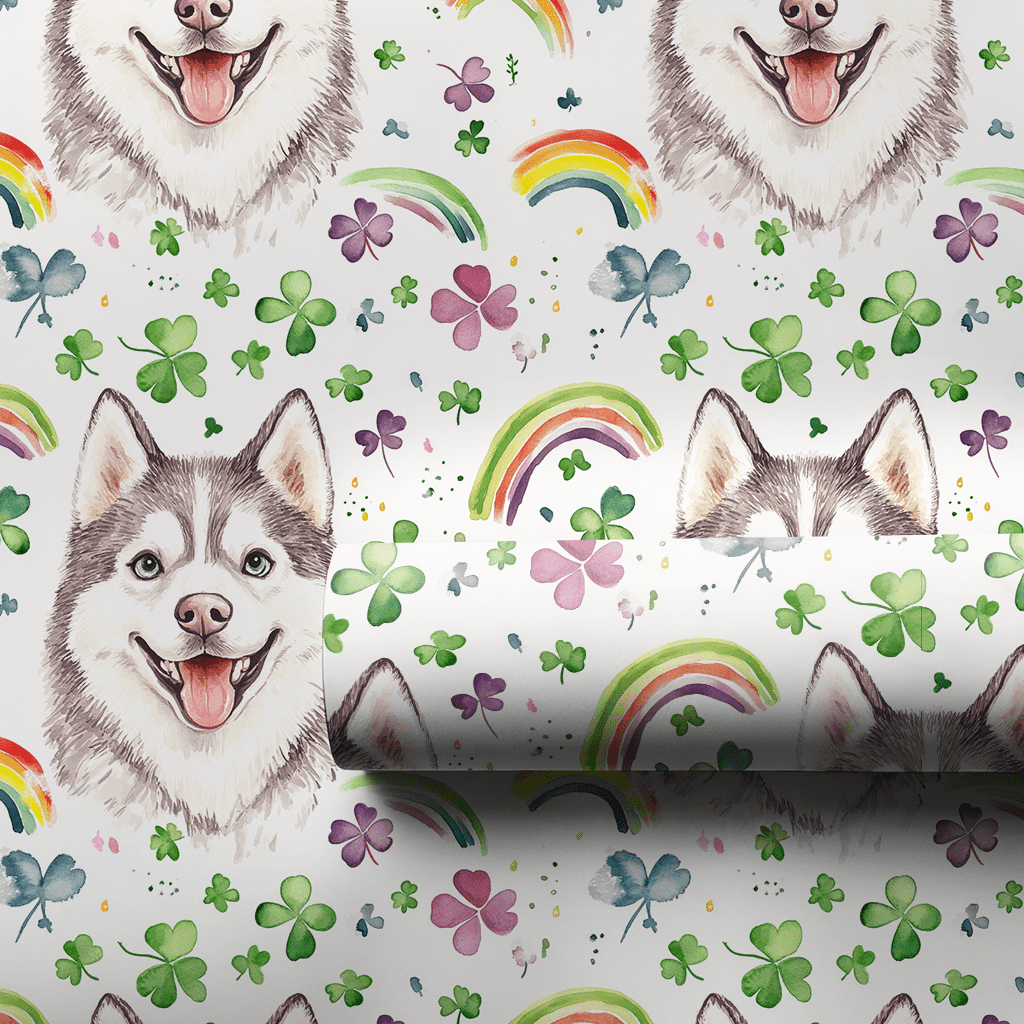 Rainbows with the Huskey - Wrapping Paper - Aspen & Arlo