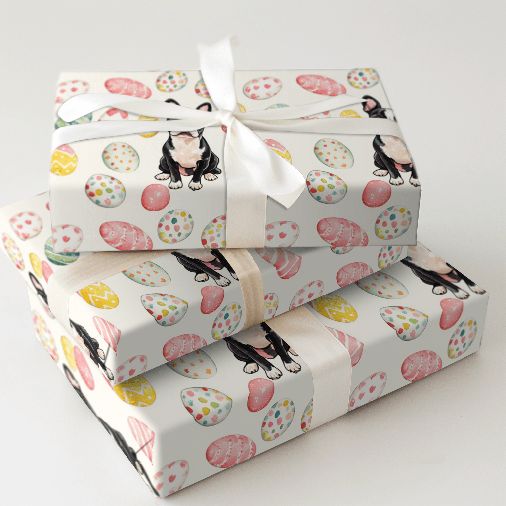 Easter Eggs with the Boston Terrier - Wrapping Paper - Aspen & Arlo