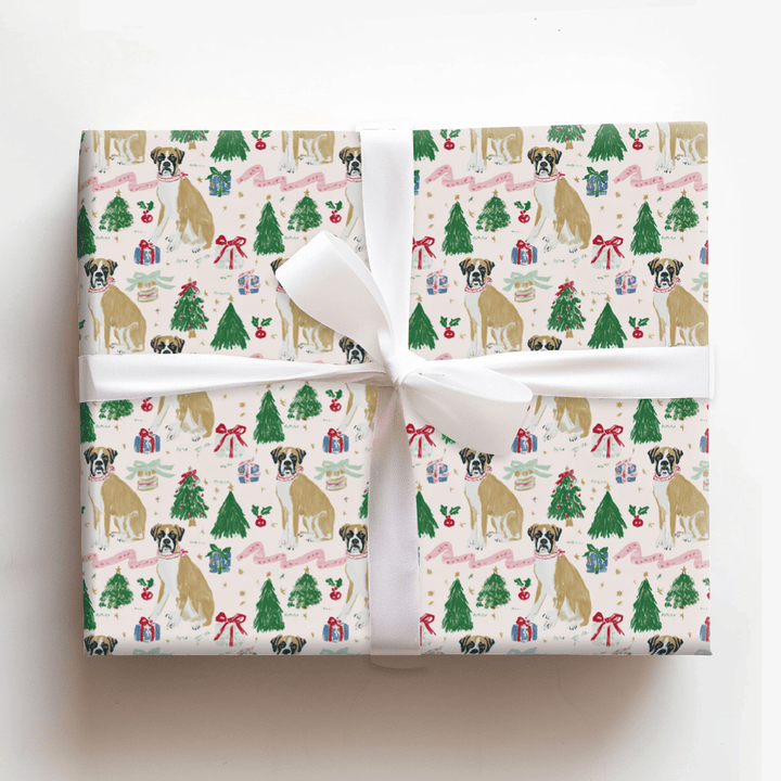 A Boxer Holiday - Wrapping Paper - Aspen & Arlo