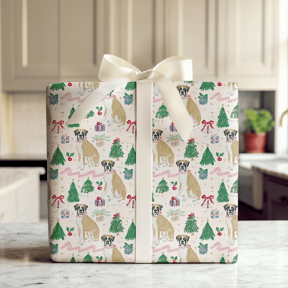 A Boxer Holiday - Wrapping Paper - Aspen & Arlo