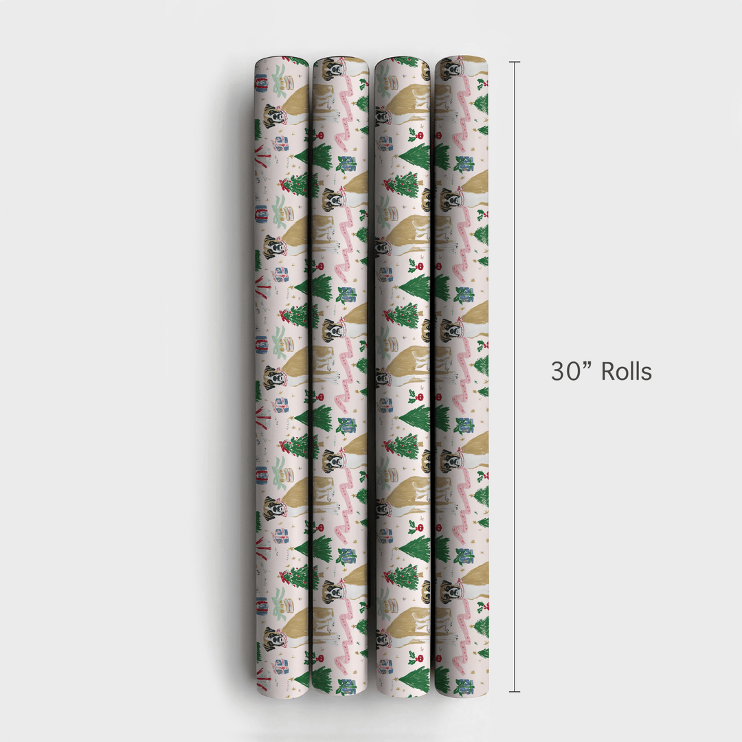 A Boxer Holiday - Wrapping Paper - Aspen & Arlo