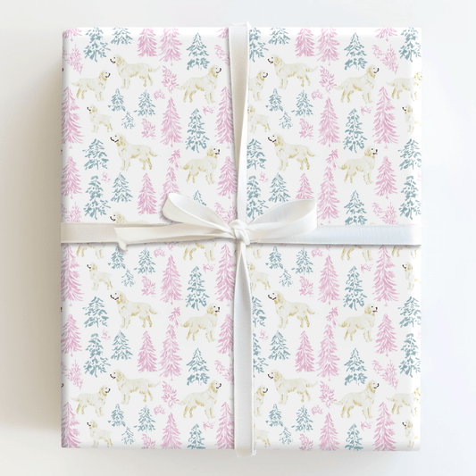 Pastel Golden Holiday - Wrapping Paper - Aspen & Arlo