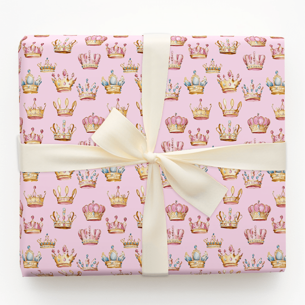 Elizabeth Crown Wrapping Paper: Princess Birthday Gift Wrap – Aspen & Arlo