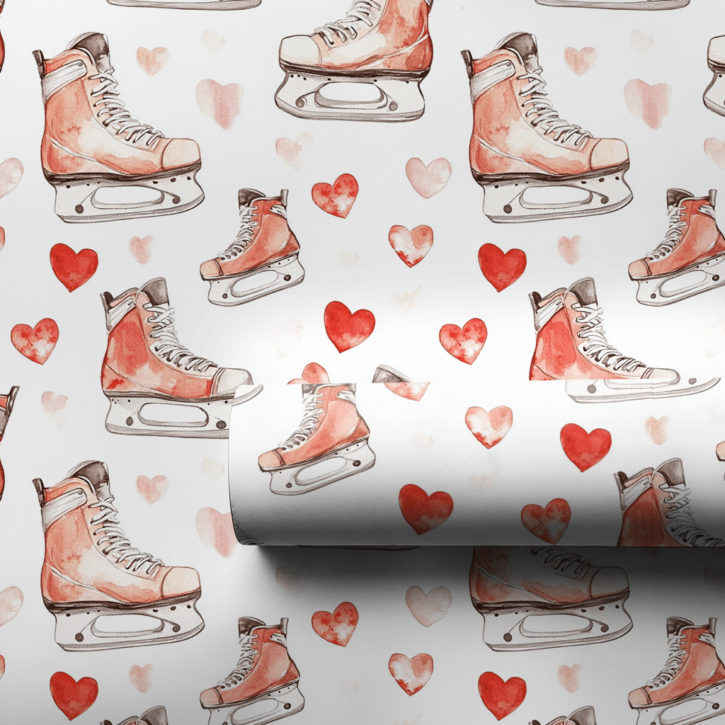 Skating into Love - Wrapping Paper - Aspen & Arlo