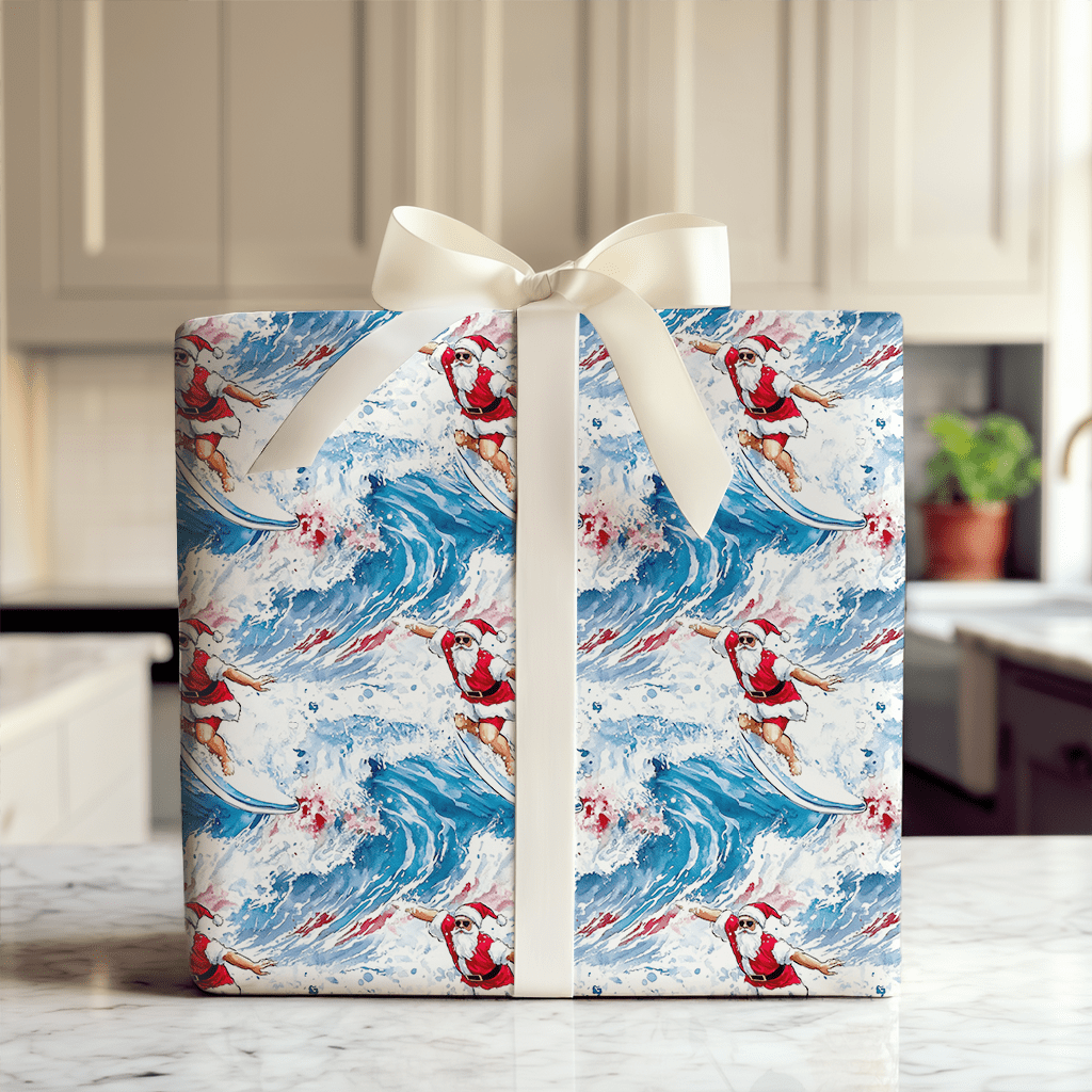 Surf's Up, Santa - Wrapping Paper - Aspen & Arlo