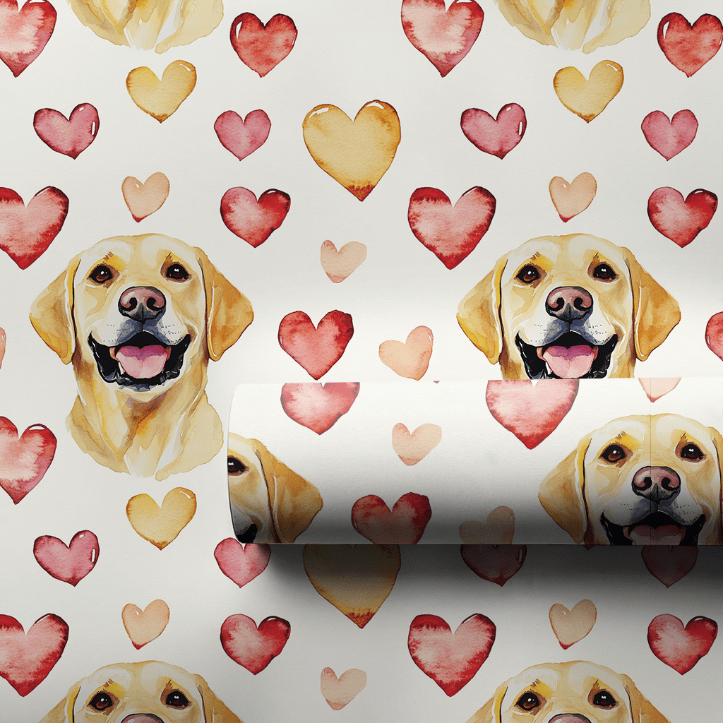Yellow Lab Valentine - Wrapping Paper - Aspen & Arlo