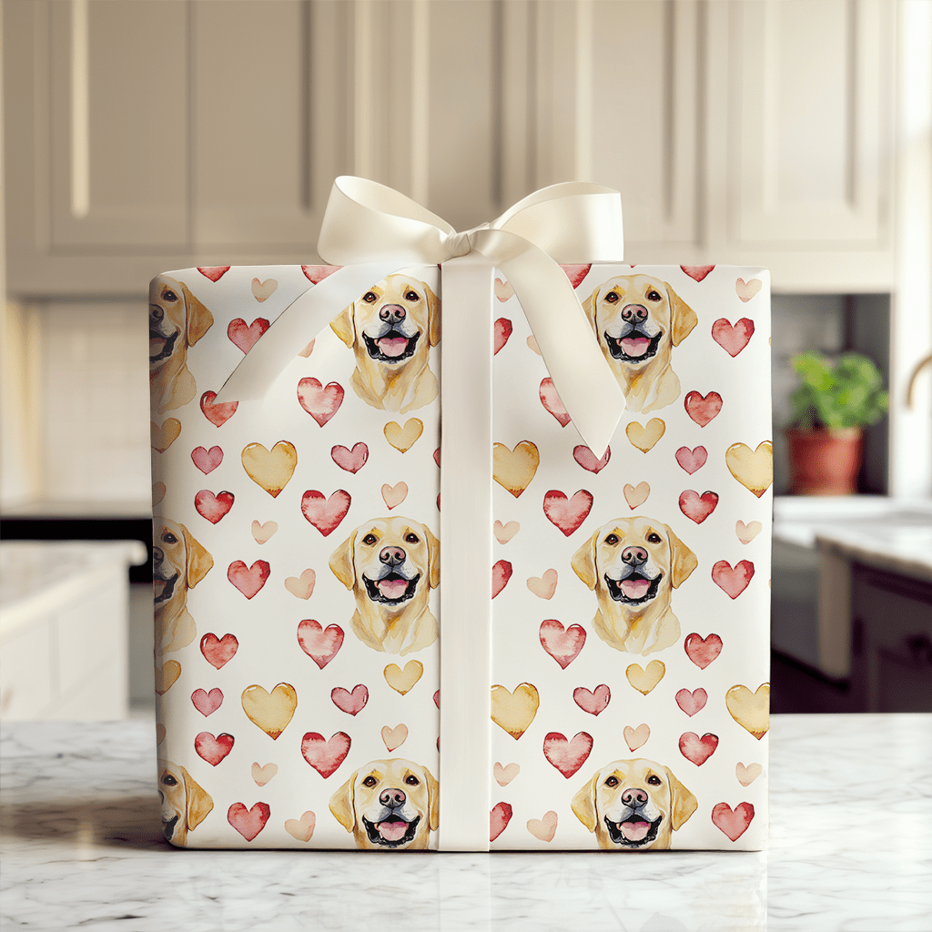 Yellow Lab Valentine - Wrapping Paper - Aspen & Arlo