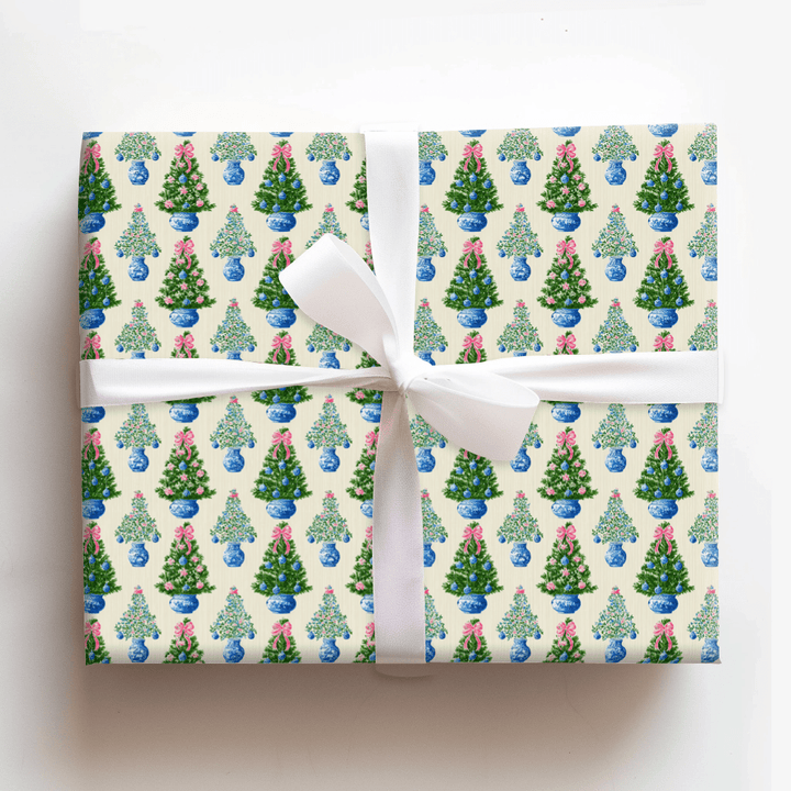 Porcelain Pines - Wrapping Paper - Aspen & Arlo