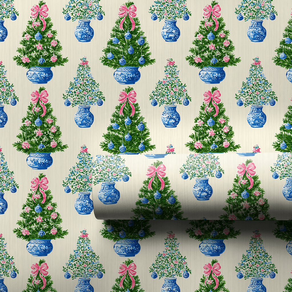 Porcelain Pines - Wrapping Paper - Aspen & Arlo