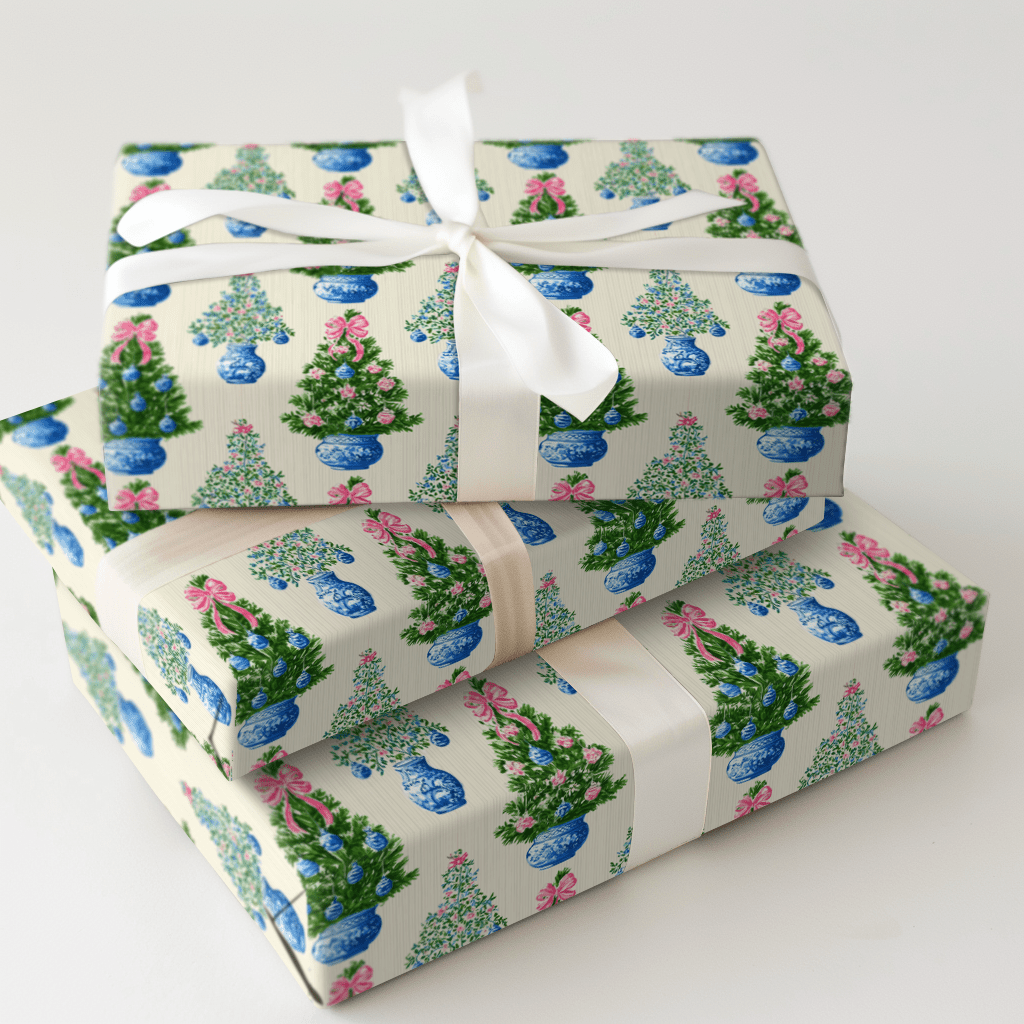 Porcelain Pines - Wrapping Paper - Aspen & Arlo