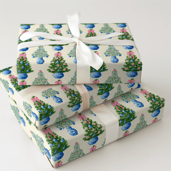 Porcelain Pines - Wrapping Paper - Aspen & Arlo