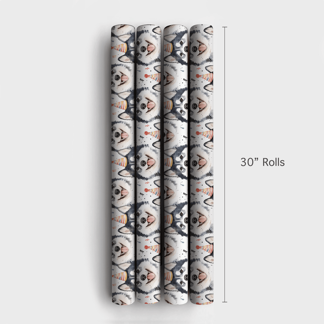 Happy Birthday Husky - Wrapping Paper - Aspen & Arlo