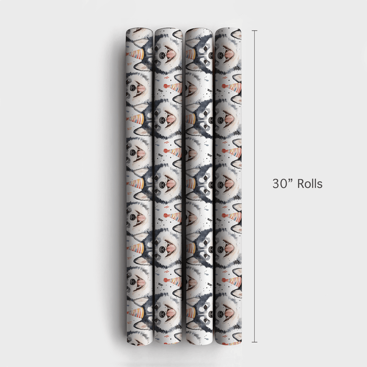 Happy Birthday Husky - Wrapping Paper - Aspen & Arlo