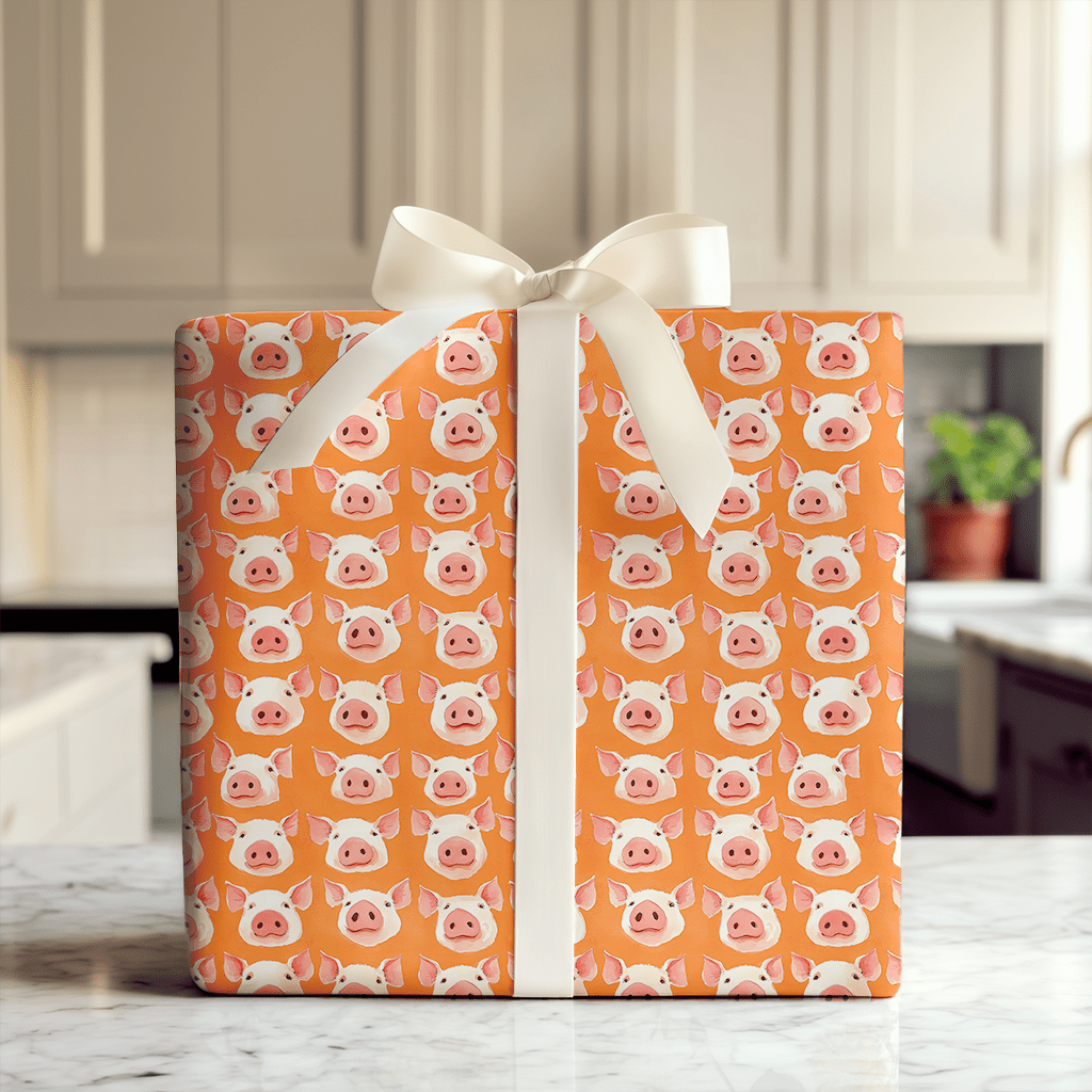 Orangesicle Pig - Wrapping Paper - Aspen & Arlo
