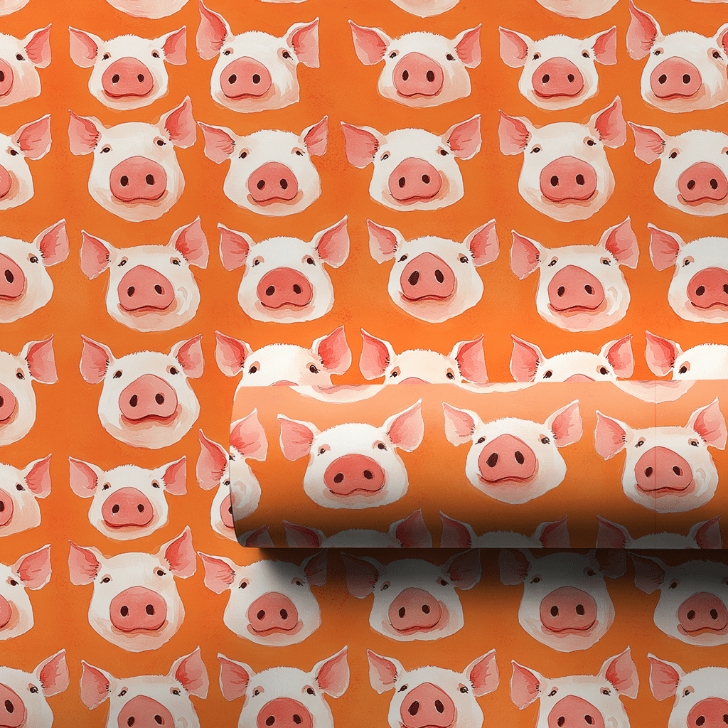 Orangesicle Pig - Wrapping Paper - Aspen & Arlo