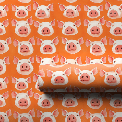Orangesicle Pig - Wrapping Paper - Aspen & Arlo