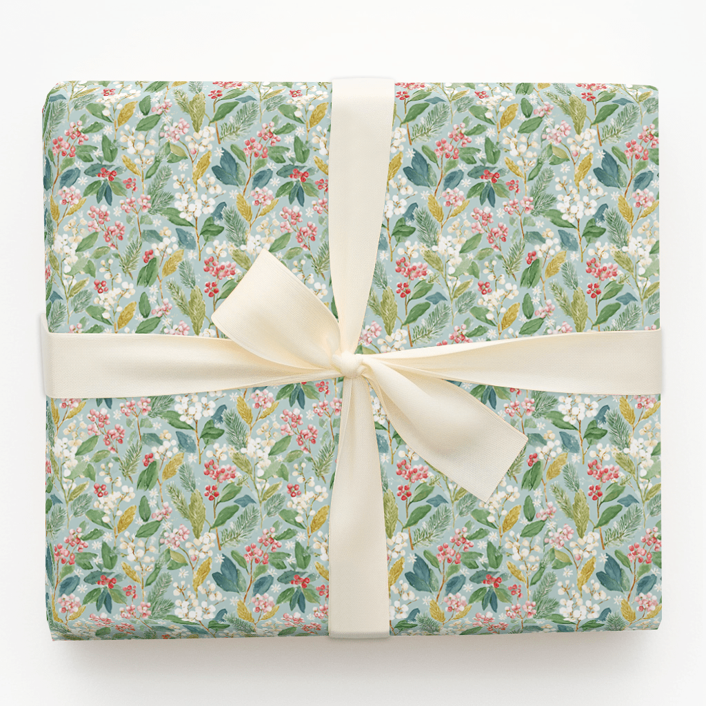Flora in the Snow - Wrapping Paper - Aspen & Arlo