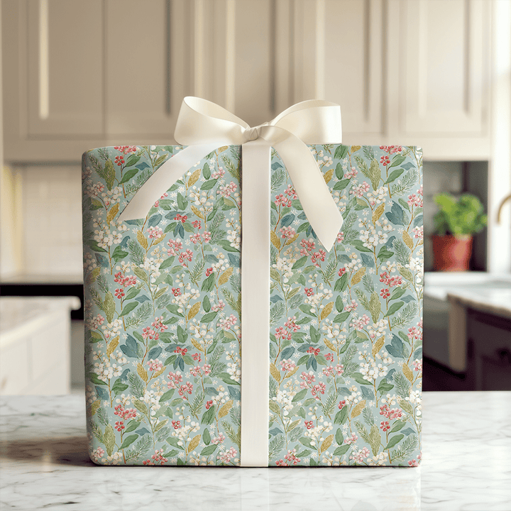 Flora in the Snow - Wrapping Paper - Aspen & Arlo