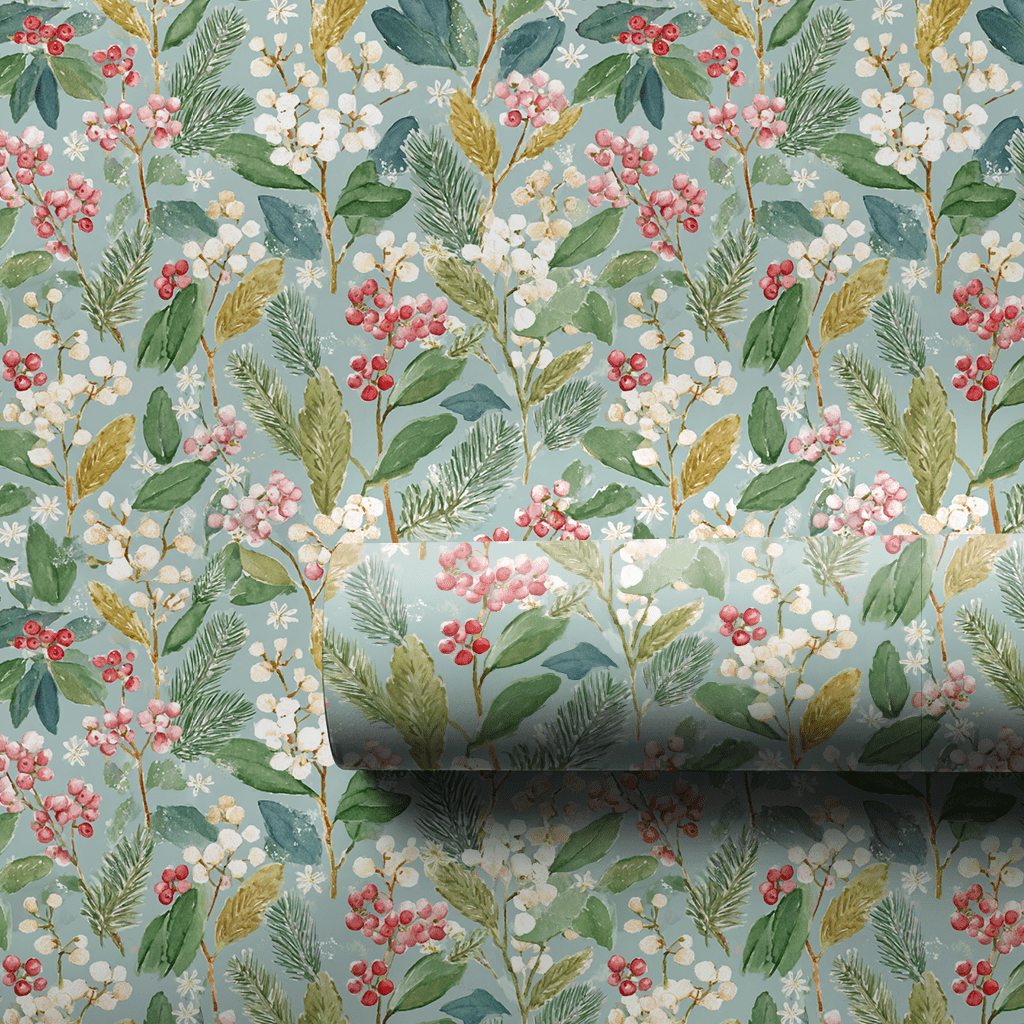 Flora in the Snow - Wrapping Paper - Aspen & Arlo