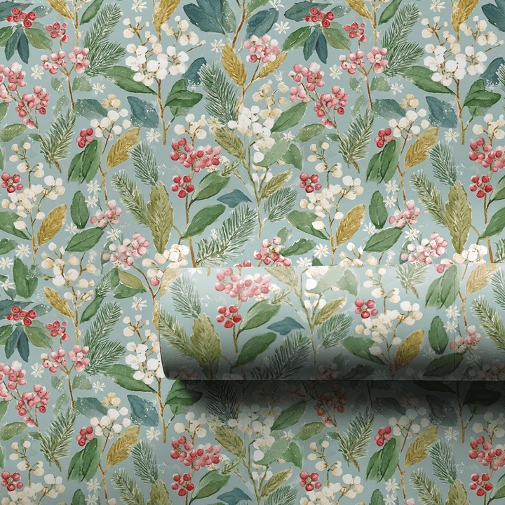 Flora in the Snow - Wrapping Paper - Aspen & Arlo