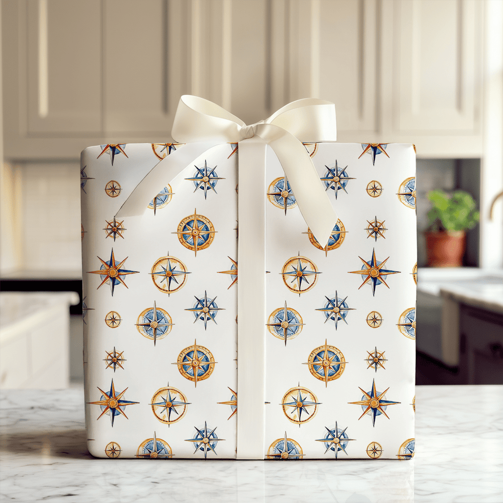 Compass Gold - Wrapping Paper - Aspen & Arlo