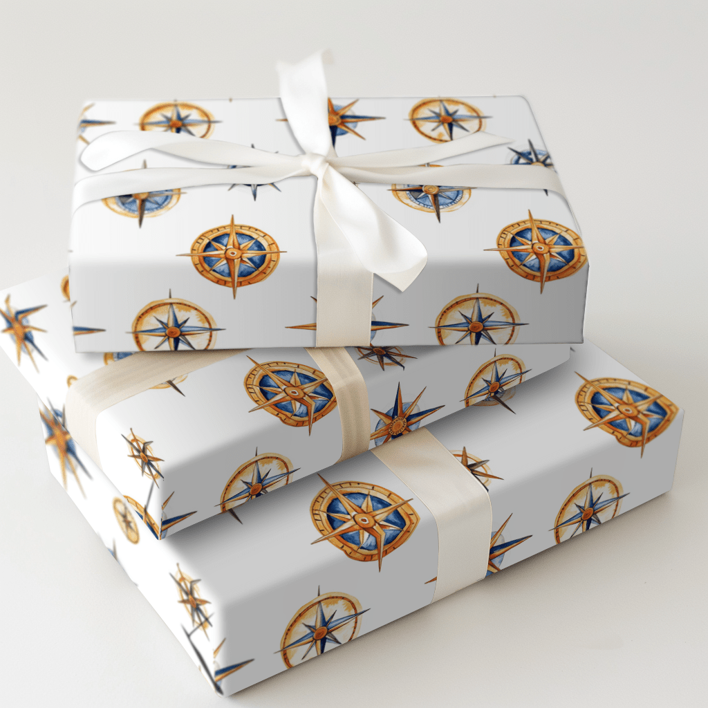Compass Gold - Wrapping Paper - Aspen & Arlo