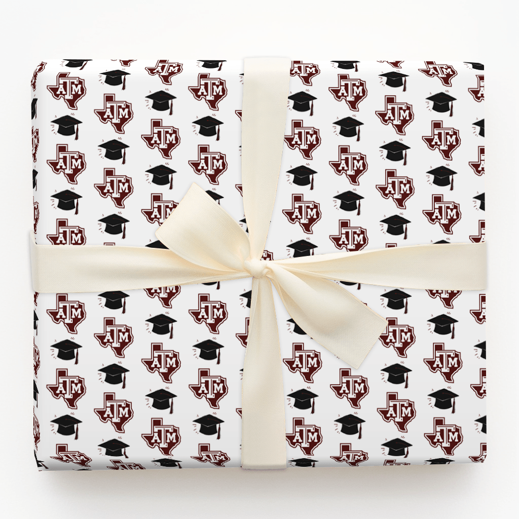 Hats of to the A&M Grad - Wrapping Paper - Aspen & Arlo