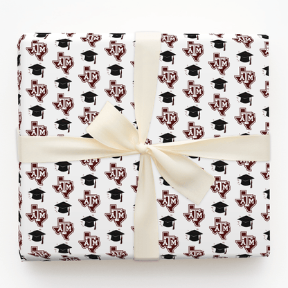 Hats of to the A&M Grad - Wrapping Paper - Aspen & Arlo