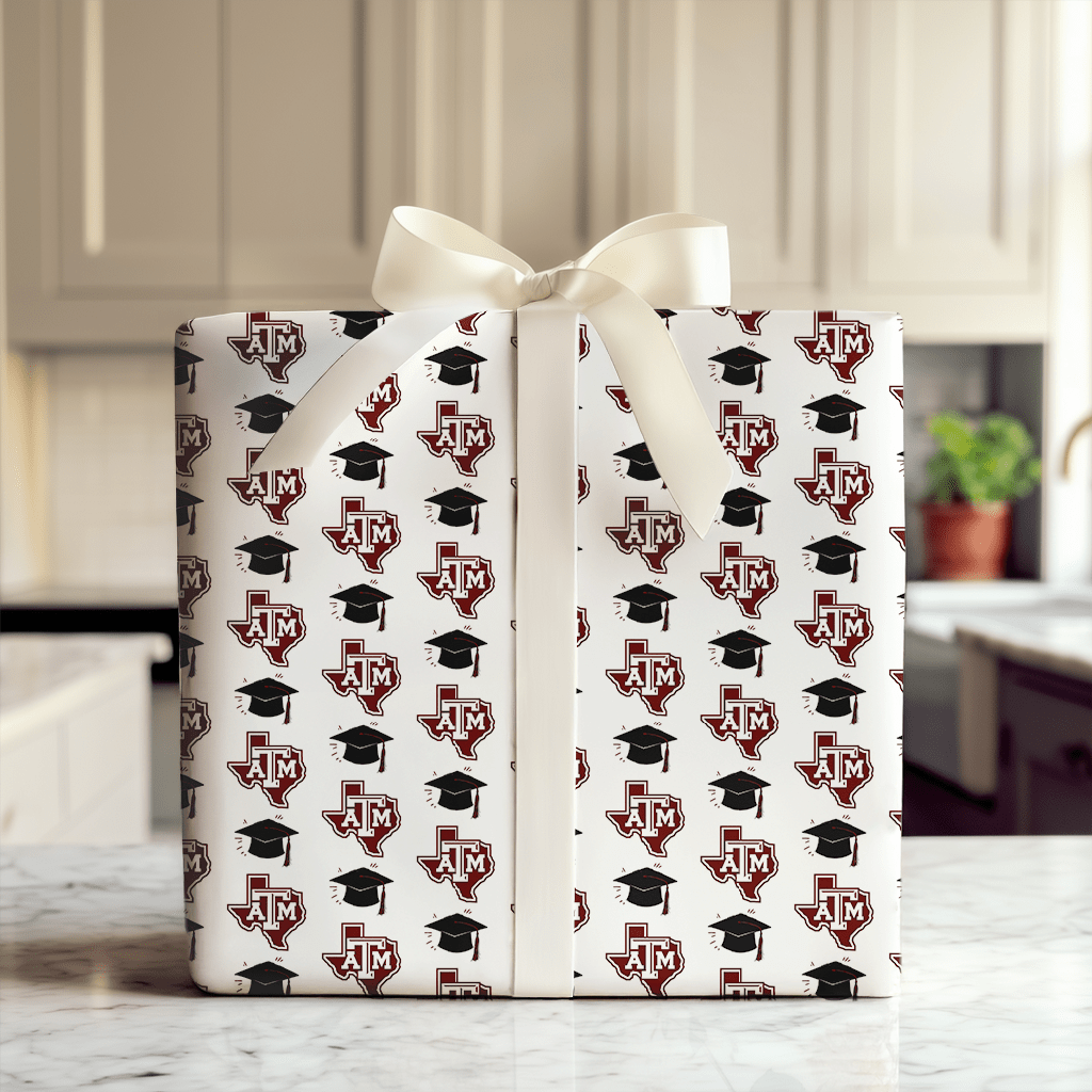 Hats of to the A&M Grad - Wrapping Paper - Aspen & Arlo