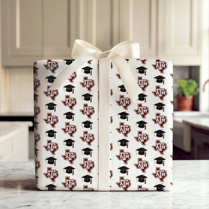Hats of to the A&M Grad - Wrapping Paper - Aspen & Arlo