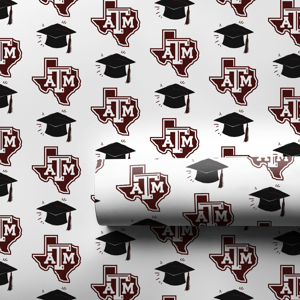 Hats of to the A&M Grad - Wrapping Paper - Aspen & Arlo