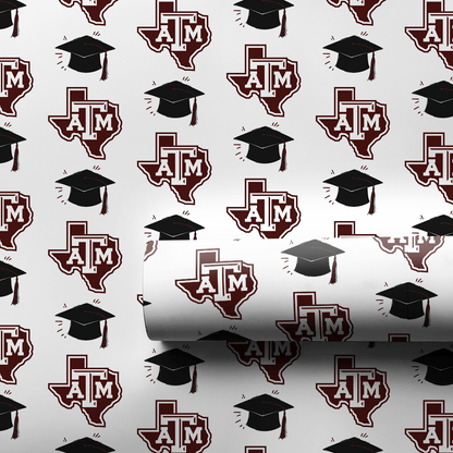 Hats of to the A&M Grad - Wrapping Paper - Aspen & Arlo