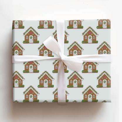 Needlepoint Gingerbread House - Wrapping Paper - Aspen & Arlo
