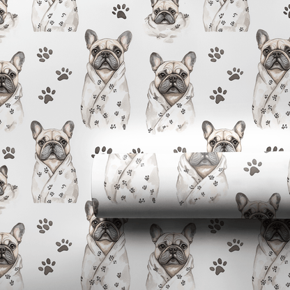 Spa Day with the Frenchies - Wrapping Paper - Aspen & Arlo