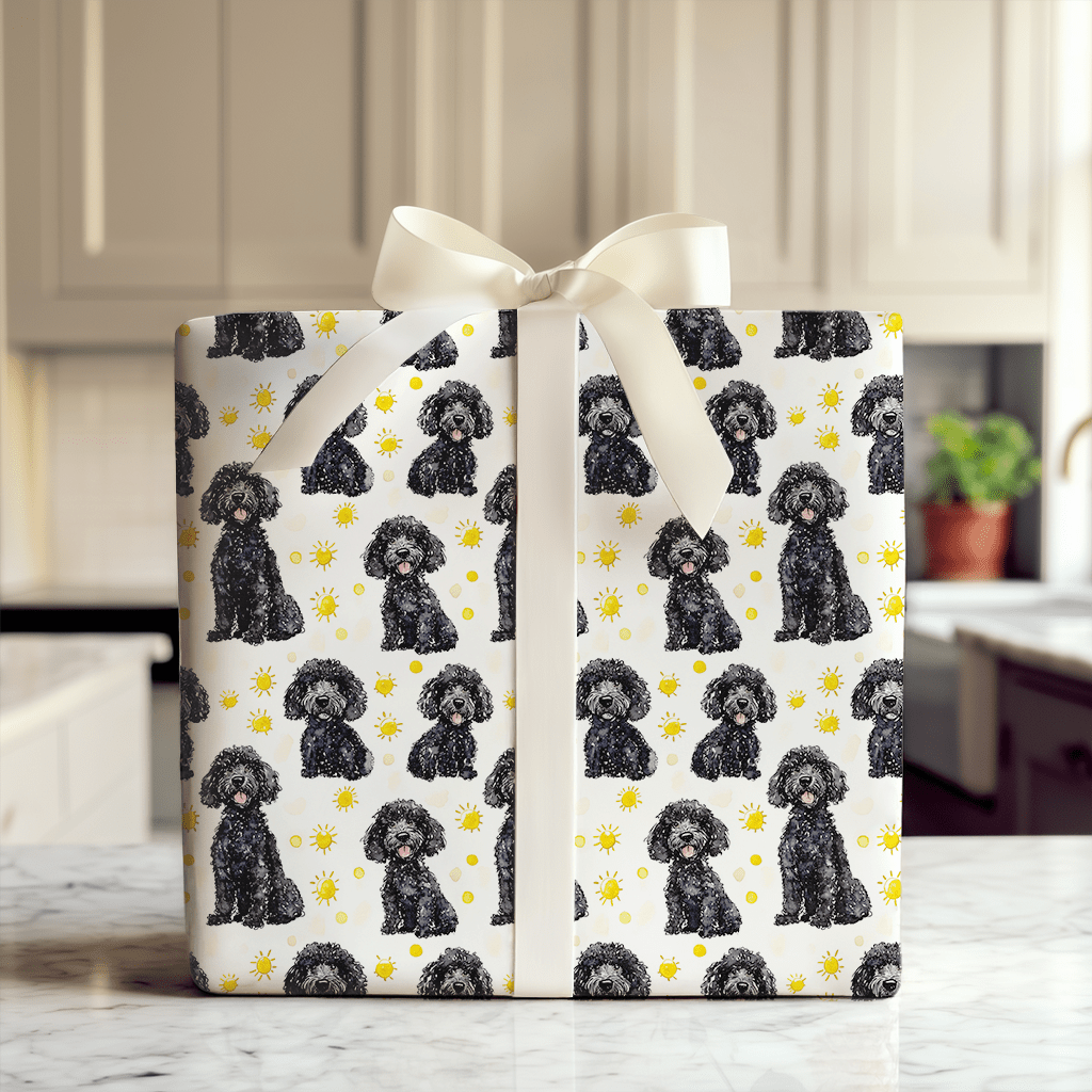 Sunny Day with the Black Poodles - Wrapping Paper - Aspen & Arlo