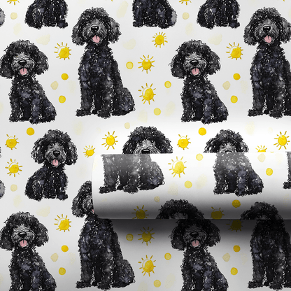 Sunny Day with the Black Poodles - Wrapping Paper - Aspen & Arlo