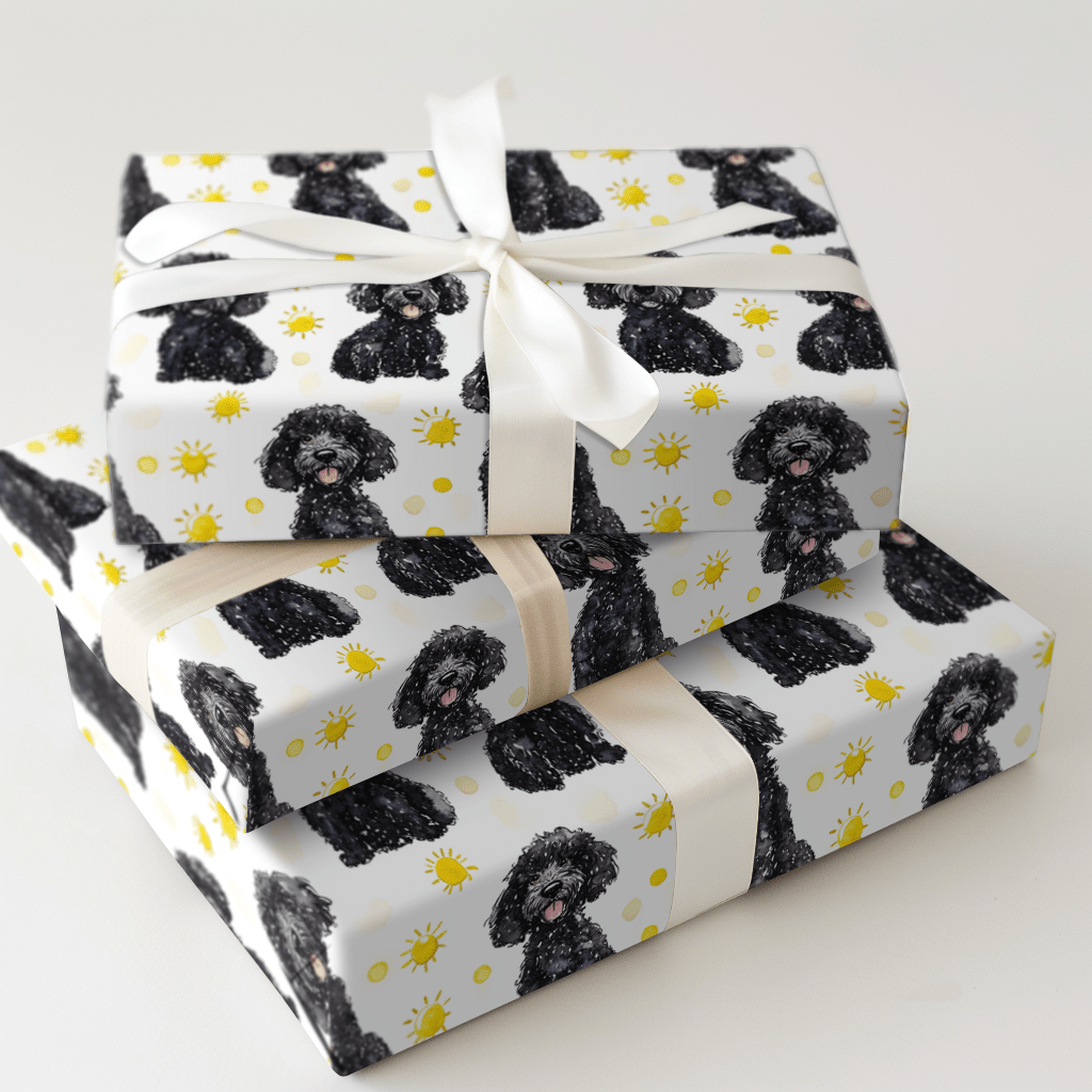 Sunny Day with the Black Poodles - Wrapping Paper - Aspen & Arlo