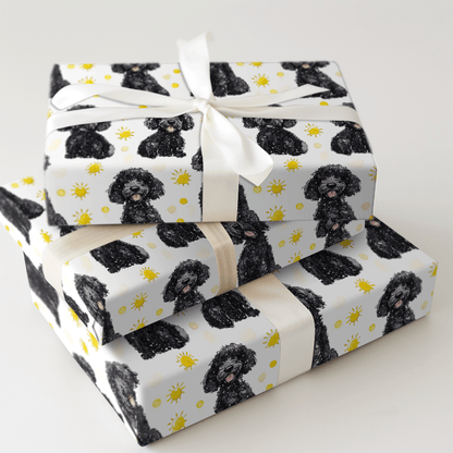 Sunny Day with the Black Poodles - Wrapping Paper - Aspen & Arlo