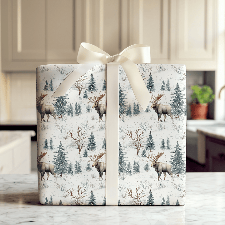 Snow day for Moose - Wrapping Paper - Aspen & Arlo