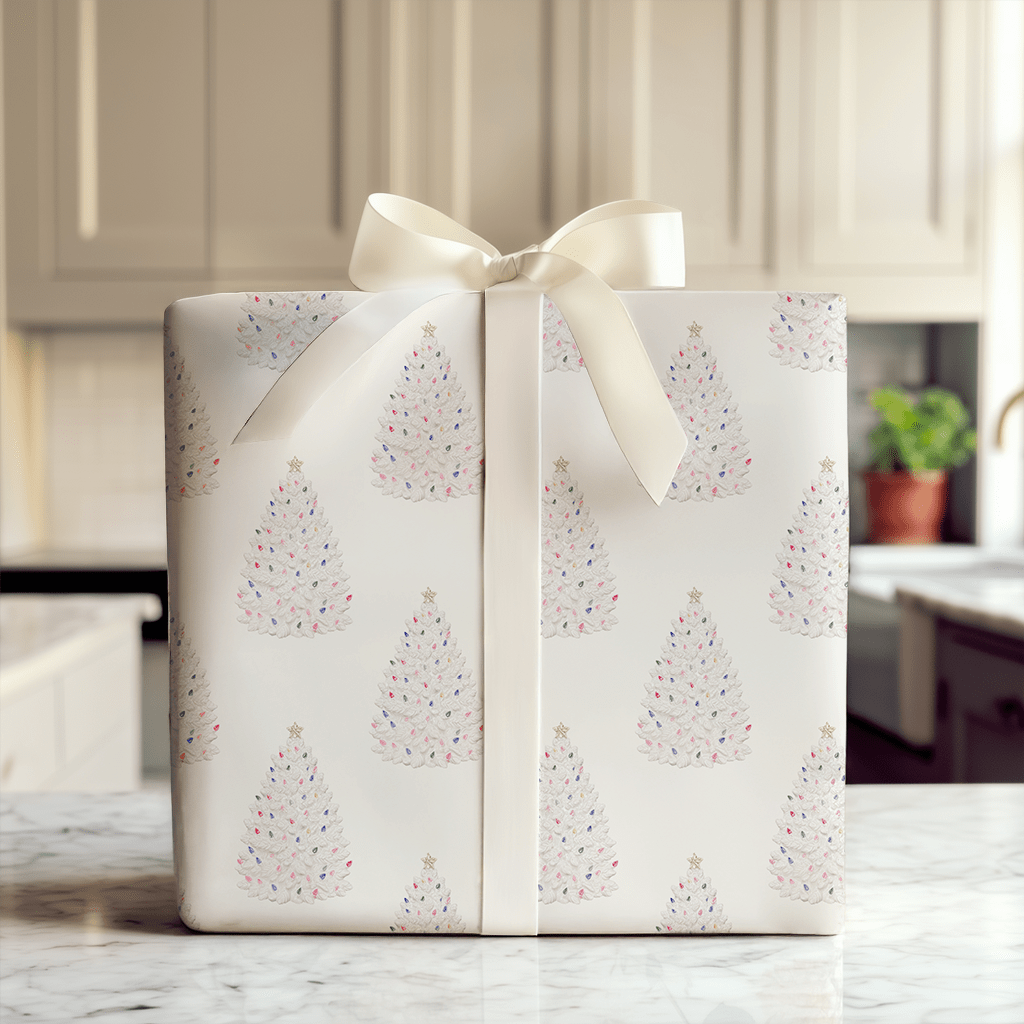 White Ceramic Tree - Wrapping Paper - Aspen & Arlo